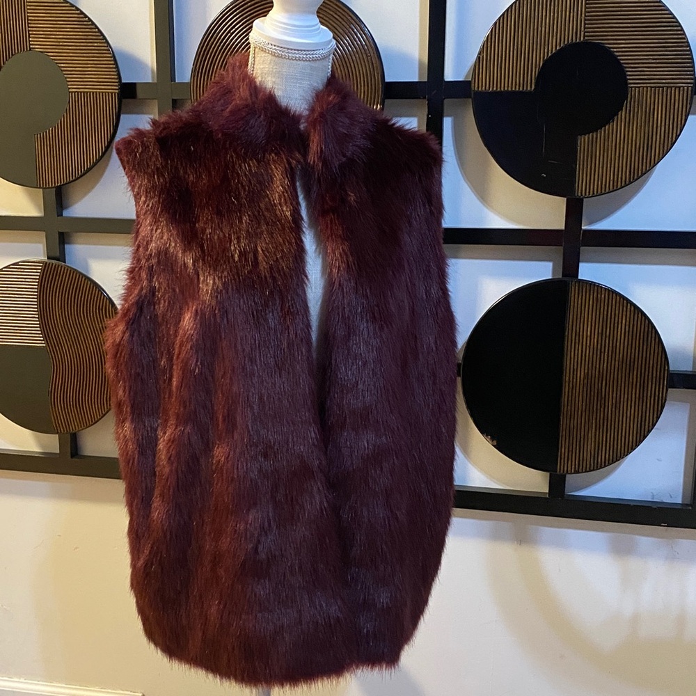 Michael Kors Deep Red Sweater with Plush Collar